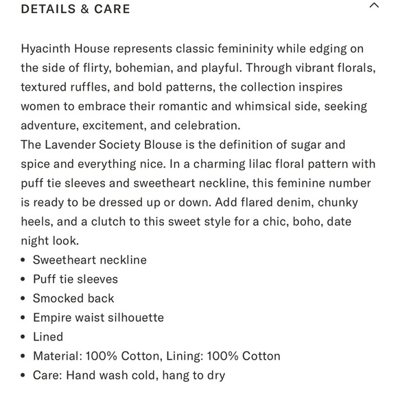 Tuckernuck Hyacinth House Lavender Society Blouse Women’s XS NWT - Picture 14 of 14